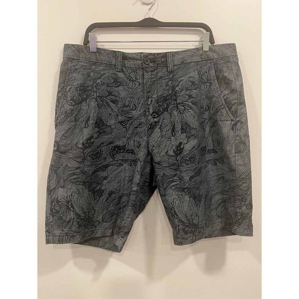 Old Navy Shorts Mens 38 Grey Navy Blue Abstract Graphic Print Casual Summer Good